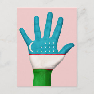 Uzbekistans vykort för flagga