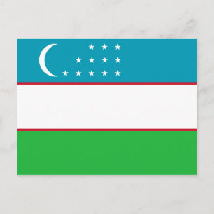 Uzbekistans vykort för Flagga