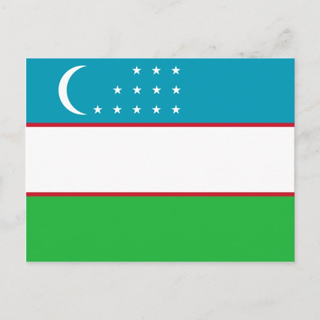 Uzbekistans vykort för Flagga (Framsida)