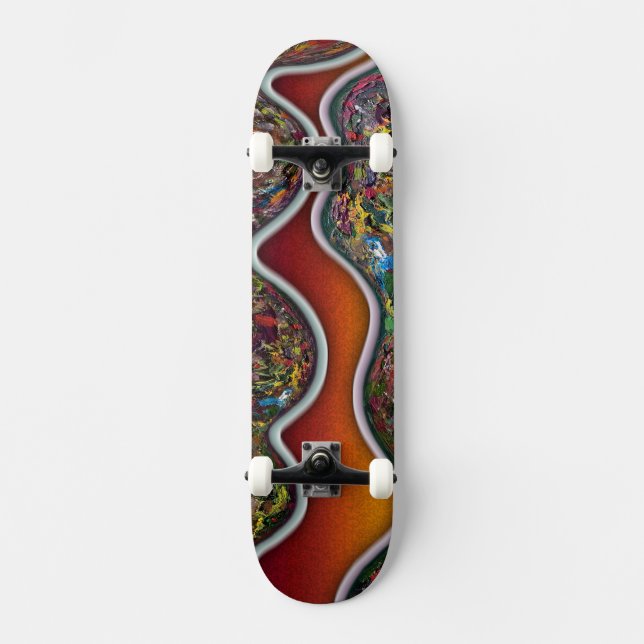 V19-Abstrakt Mini Skateboard Bräda 18,5 Cm (Framsida)
