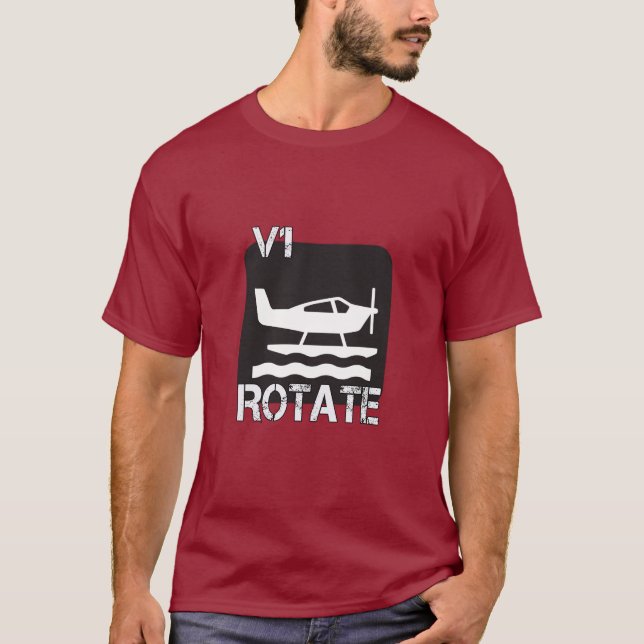 V1 Rotera - Pilottal för Älskare-flygplan T Shirt (Framsida)