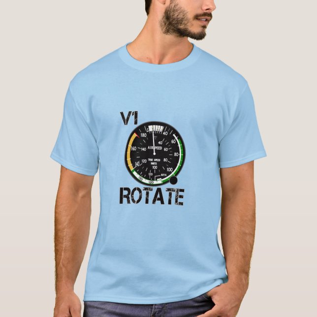 V1 Rotera - Pilottal för Älskare-flygplan T Shirt (Framsida)