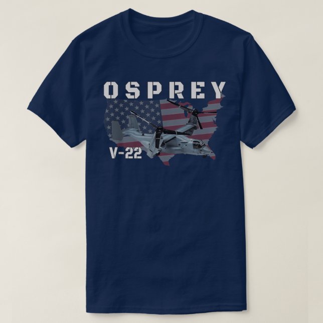 V22 Militärhelikopter för Osprey-trotorflygplan  T Shirt (Design framsida)
