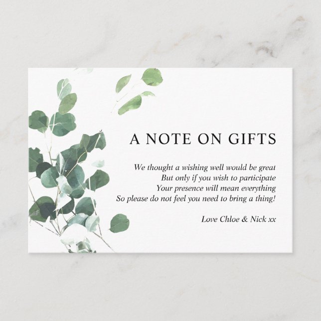 V4 Watercolor löv ChloeNick Gifts Tilläggskort (Framsida)