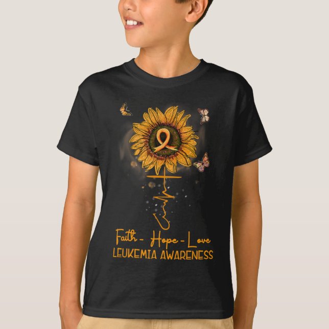 V5AZ SolrosOrangen Ribbon Christian Leukemia Aw T Shirt (Framsida)