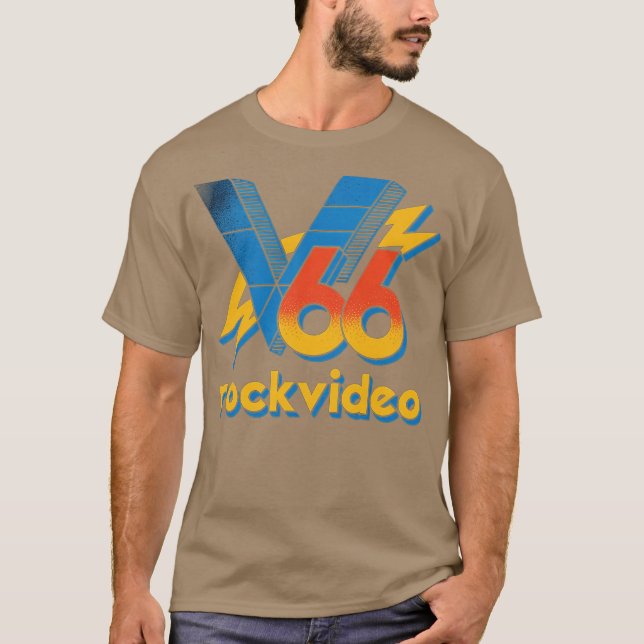 V66 Retro Boston Sten Video T Shirt (Framsida)