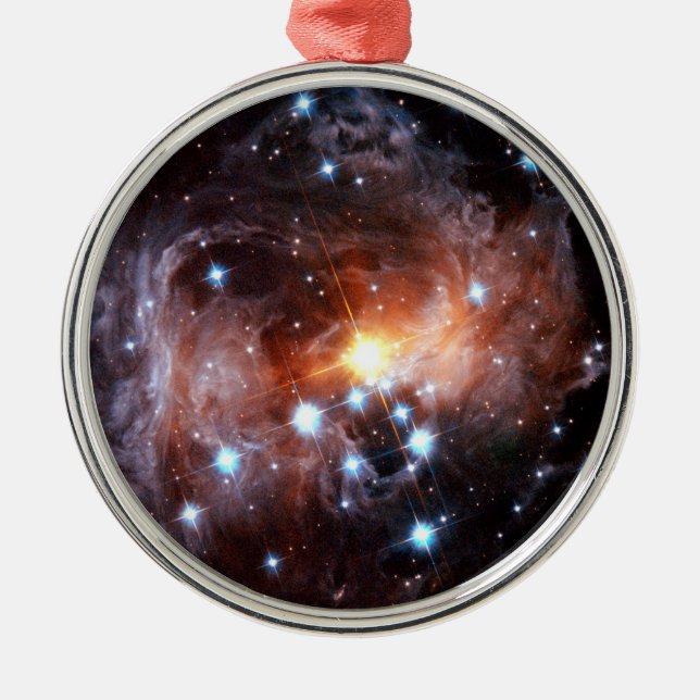 V838 Monocerotis Red Superjätte Star Hubble Photo Julgransprydnad Metall (Framsidan)