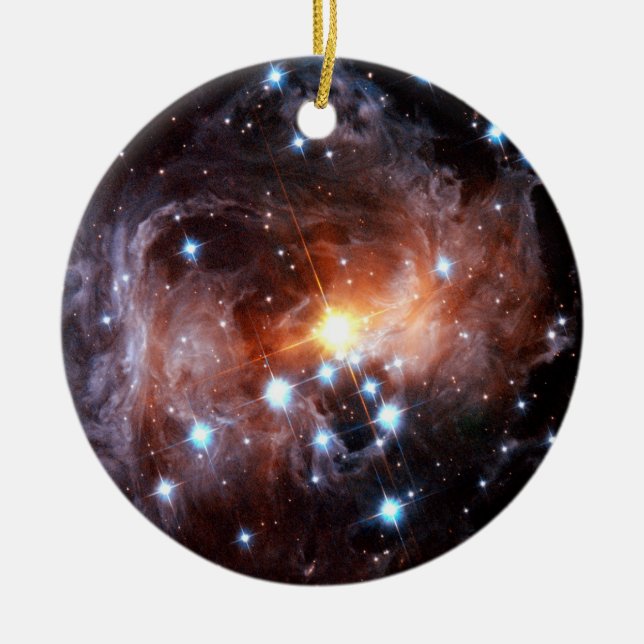 V838 Monocerotis Röd Superjättestjärna Hubble Foto Julgransprydnad Keramik (Framsidan)