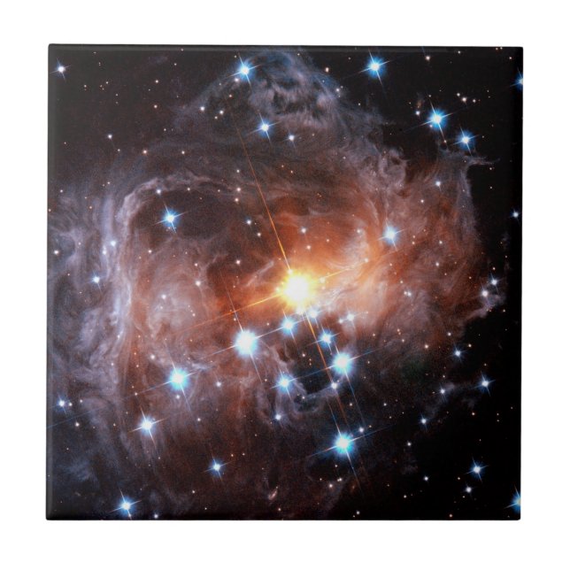 V838 Monocerotis Röd superjättestjärna Hubble-foto Kakelplatta (Framsidan)