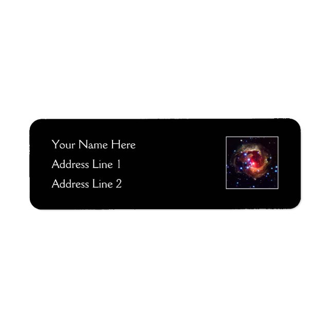 V838 Monocerotis Star (Hubble Telescope) Returadress Etikett (Framsidan)