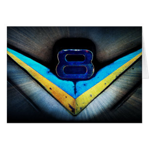 V8 Hotrod huvaEmblem Hälsningskort