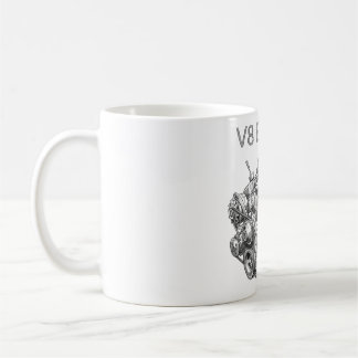 V8-motor blyertsteckning ritning kaffemugg