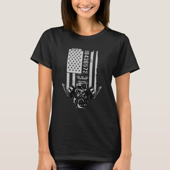 V8 Motorblock 18436572 V8 Strömförsörjning T Shirt (Framsida)