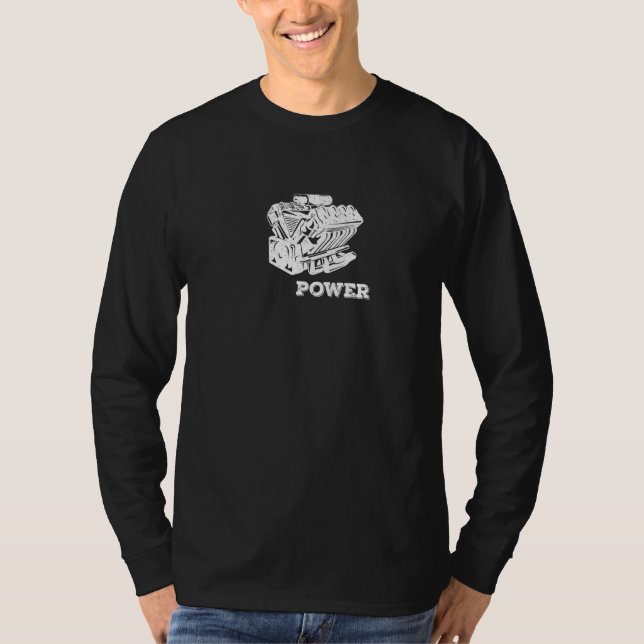 V8 Motorblock för åtta cylinderbilar Fläkt T Shirt (Framsida)