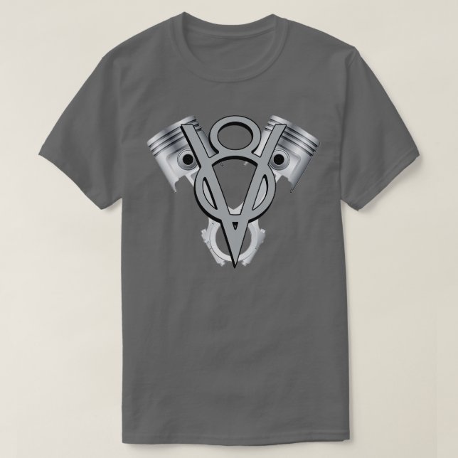 V8 Motorkolv, amerikansk motorbil T Shirt (Design framsida)