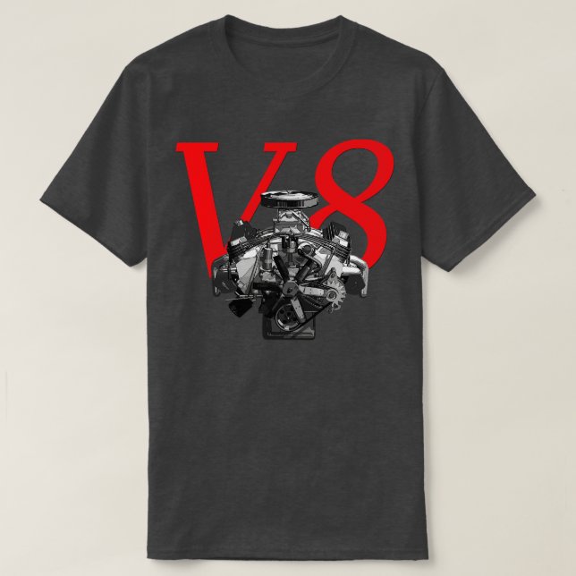 V8 motorns stora block t shirt (Design framsida)