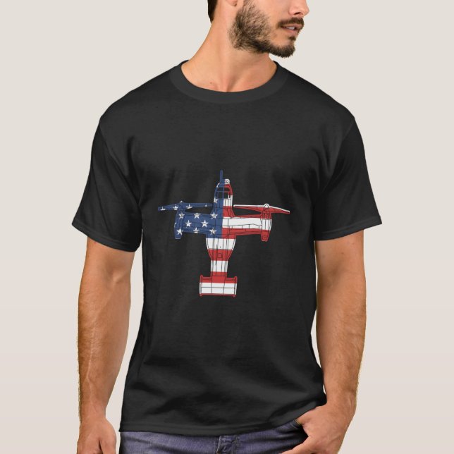 V-22 Militärhelikopter från Osprey American T Shirt (Framsida)