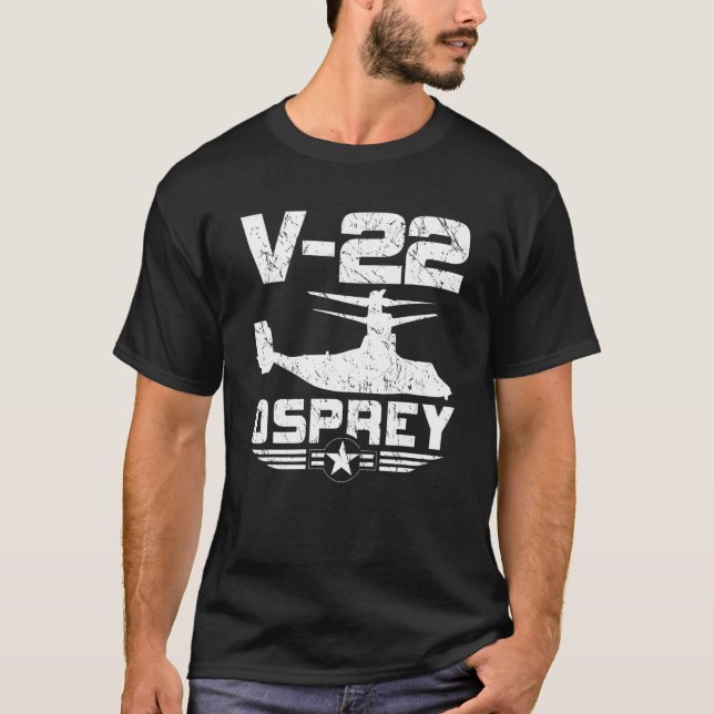 V 22 Mv 22 Cmv 22b Osprey Svtol Tiltrotor Militär  T Shirt (Framsida)