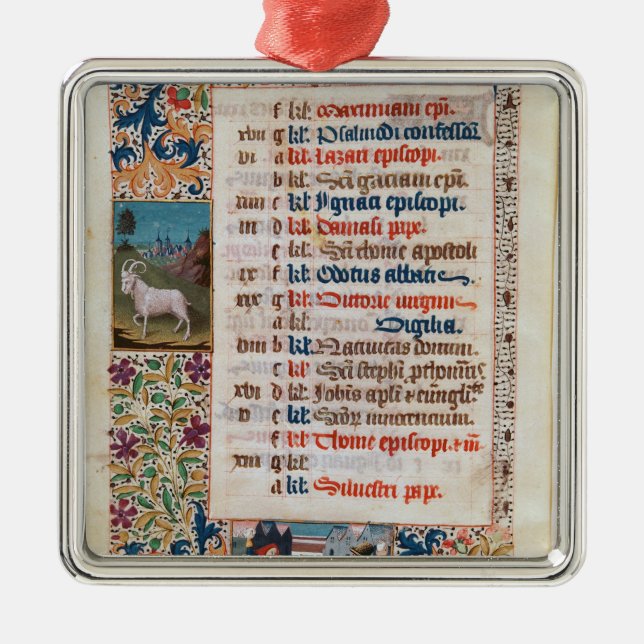 V.25-3 Fol.12v månaden av December Julgransprydnad Metall (Framsidan)