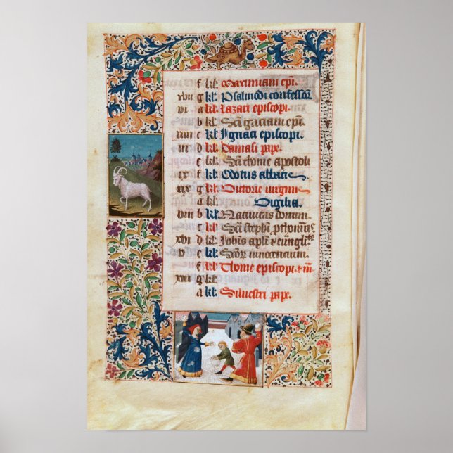 V.25-3 Fol.12v Månaden i december Poster (Framsidan)