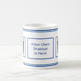 V.4 ADON OLAM, SHABBAT ÄR HÄR! NAVY & WHITE KAFFEMUGG