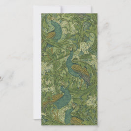 V&A Teal Påfåglars Välkomstkort Julkort