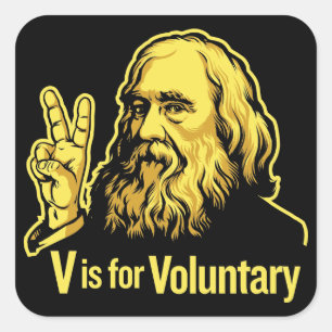 V är för frivilliga Lysander Spooner Fyrkantigt Klistermärke