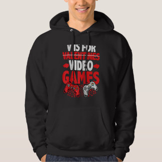 V ÄR FÖR TV-SPEL Alla hjärtans dag Gamer Pojke Mä Hoodie