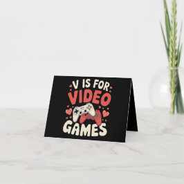 V Är För Tv-Spel Roliga Alla Hjärtans Dag Gamer Tack Kort