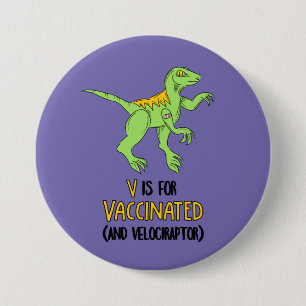 V är för Vaccinerad och Velociraptor Knapp