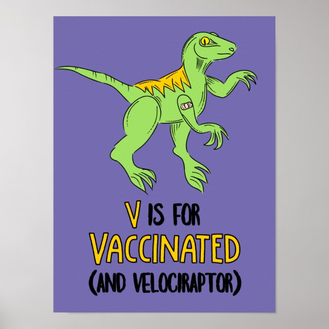 V är för vaccinerad och Velociraptor Poster (Framsidan)