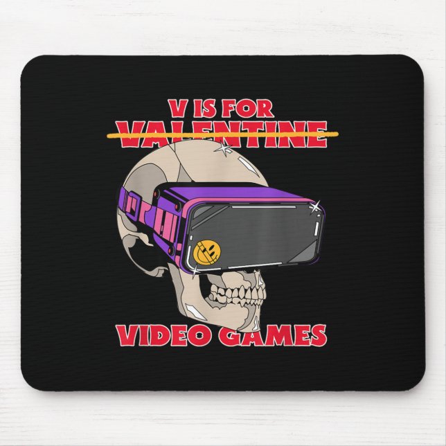 V är för (valentin) videospel - roligt spelarspel musmatta (Framsidan)