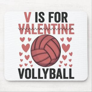 V är för Valentine Funny Volleyball Sport Älskare Musmatta