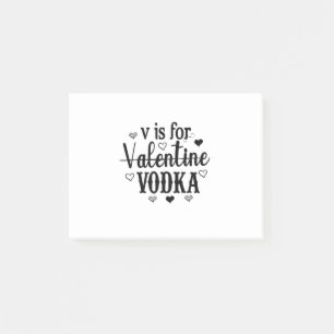 V är för Valentine Vodka-Vodka-Valentines day Post-it Block