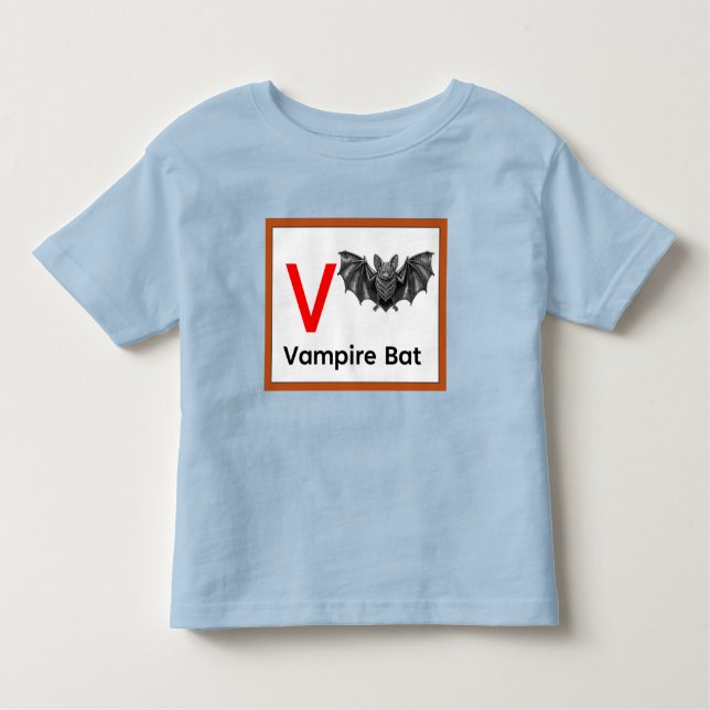 V är för Vampire Fladdermus T Shirt (Framsida)