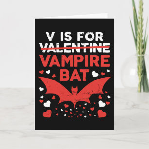 V Är För Vampyrfladdermus Roligt Valentine Kort