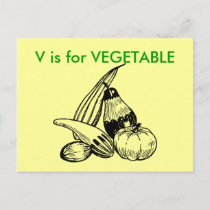 ’V’ är för Vegetable Alphabet Flashcard Vykort