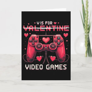 V Är För Video Games Alla Hjärtans Dag Gamer Kort