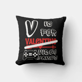 V ÄR FÖR VIDEO GAMES lustiga valentinesers dag Kudde