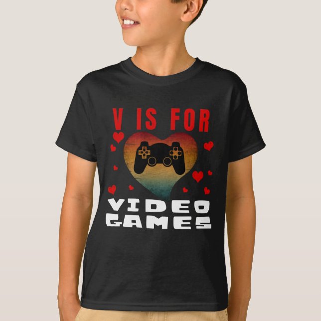 V ÄR FÖR VIDEO GAMES T-Shirt (Framsida)