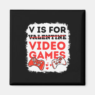 V Är För Video Spel Alla Hjärtans Dag Spelare Pojk Magnet