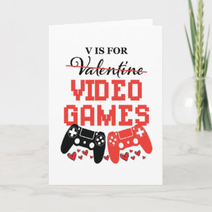 V Är För Video Spel Anti-Valentines Day Kort