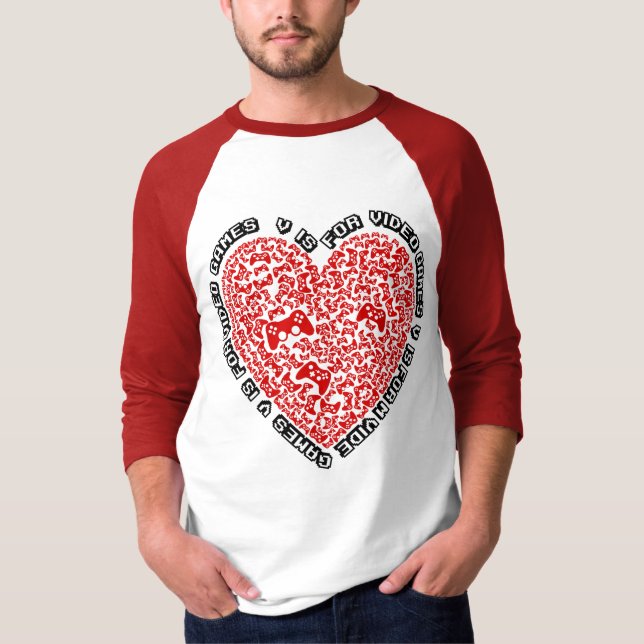 V är för videospel från Valentines day Mosaic T Shirt (Framsida)