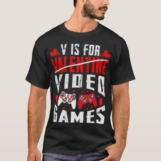 V är för videospel, leksaksbärare, pojkar Kids Val T Shirt