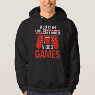 V är för videospel med Coolan Valentines day Video Hoodie