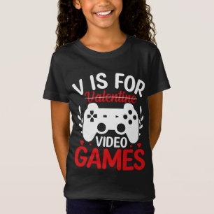 V är för videospel med Valentine Crossed Out T Shirt