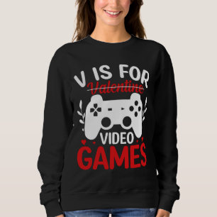 V är för videospel med Valentine Crossed Out T Shirt