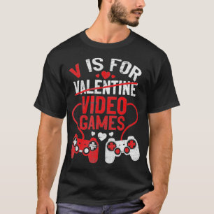 V är för videospel med Valentines day Gamer Bo T Shirt