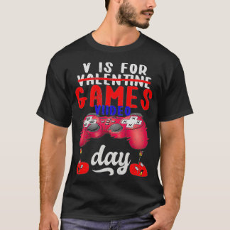V är för videospel med Valentines day Gamer Bo T Shirt