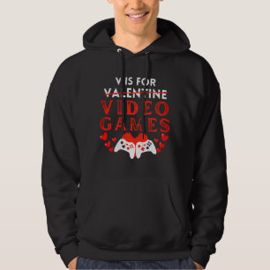 V är för videospel med Valentines day-spelaren Hoodie